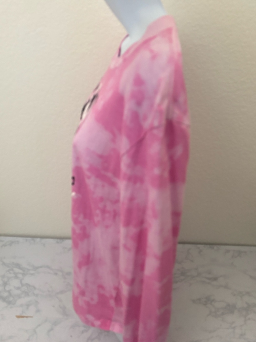 Birds Of Prey Harley Quinn Movie Logo T-Shirt L Long Sleeve Pink Tie Dye - Picture 3 of 8
